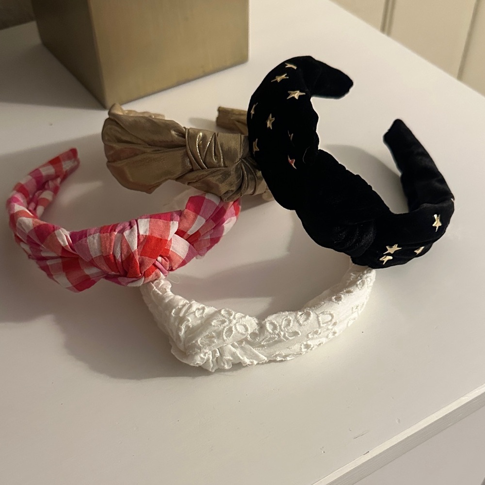 J. Crew Headbands Lot - Plaid, Gold, Black, White